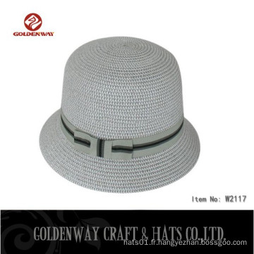 Le chapeau de trousseau en papier personnalisé avec bande peut imprimer le logo pour les dames